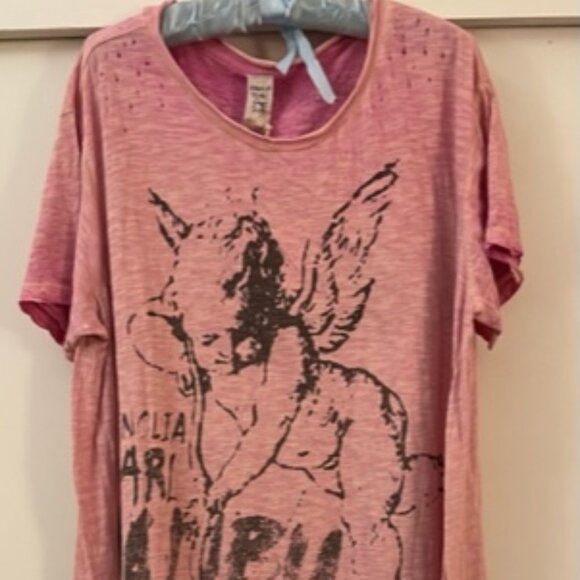 Pink Graphic Off-Shoulder Dress - Picture 4 of 10